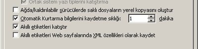 Kaydet Seçenekleri