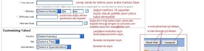 Yahoo'dan email Adresi Almak