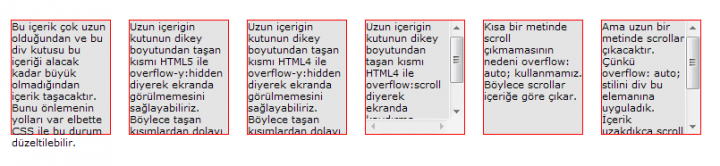 Overflow CSS Özelliği