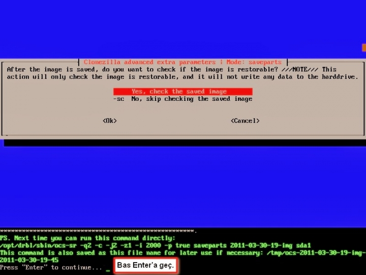 Clonezilla ile Yedek Almak