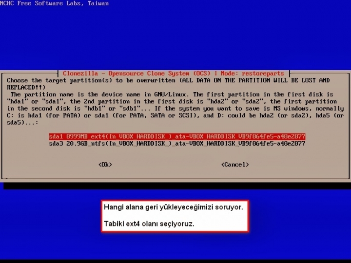 Clonezilla ile Yedek Almak