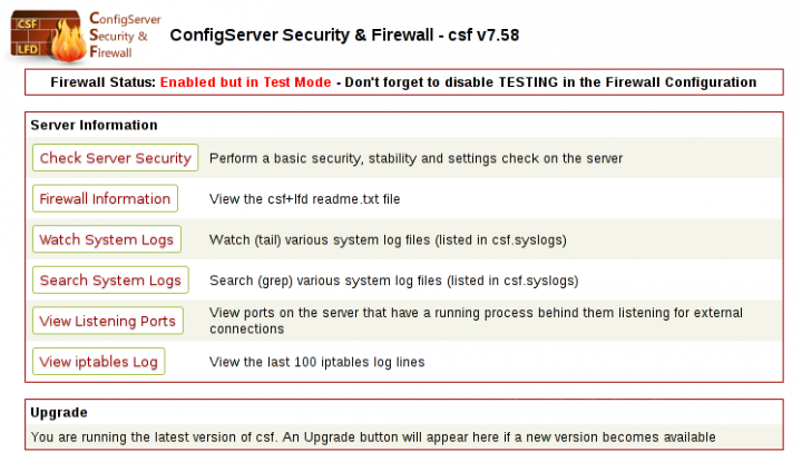 CSF(ConfigServer Security & Firewall) Ayarları