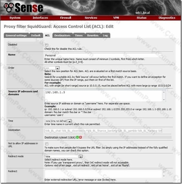 Pfsense Kullanıcı Bazlı Web Filtreleme ve Download Yasaklama