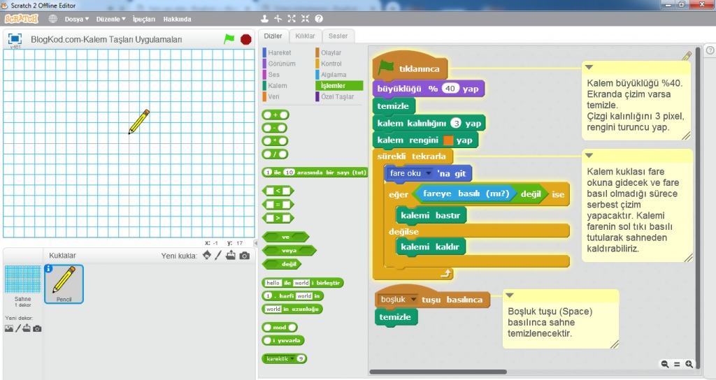 Scratch-Resim Çizici Uygulaması