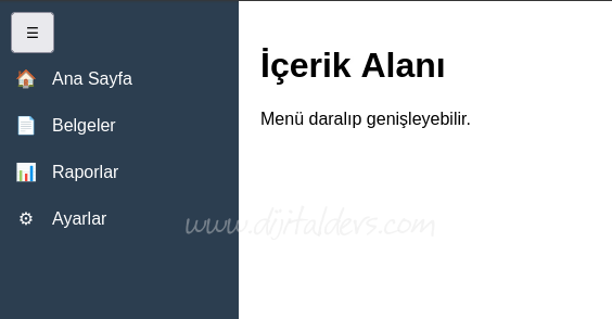 Yan Menü / Side Bar