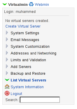 Virtualmin'e Yeni Web Sitesi Host Etmek