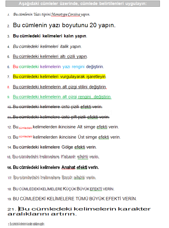 Yazı Biçimleri