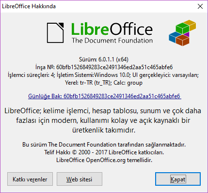 Libre Office Arayüzü