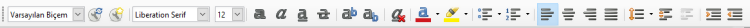Libre Office Writer Biçimlendirme Araç Çubuğu