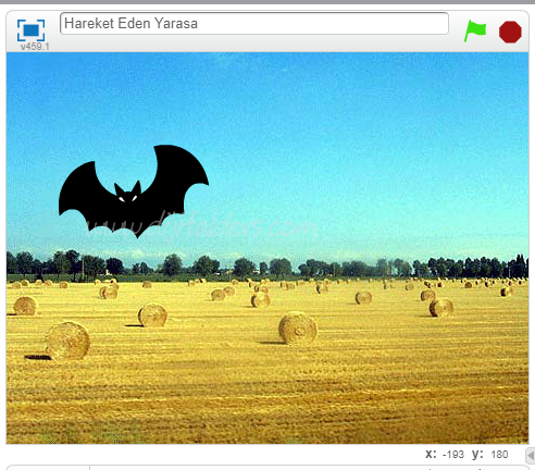 Scratch il eSağa Sola Yukarı Aşağı Hareket Eden Yarasa Yapımı