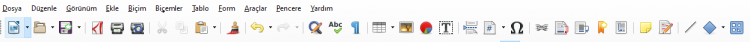 Libre Office Writer Standart Araç Çubuğu
