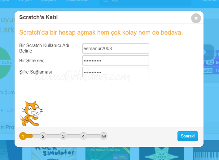 Scratch Hesabı Açma ve Uygulamayı Hesapta Tutma