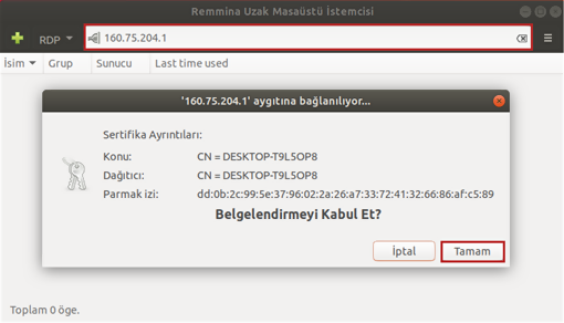 Linux'dan Windows Masaüstüne Bağlanma (Remmina)