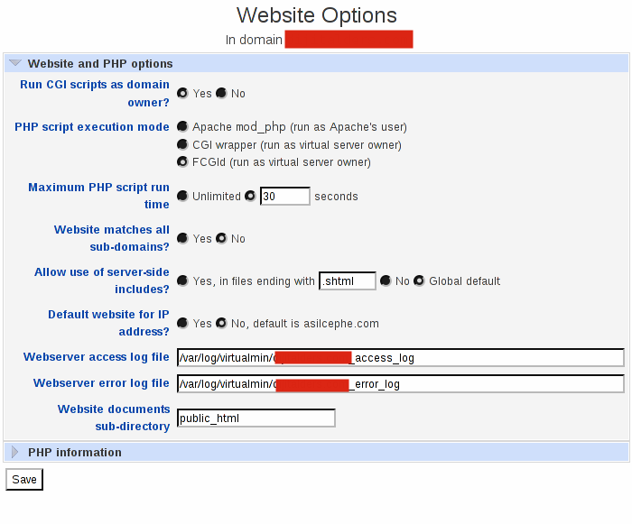 Virtualmin'e Yeni Web Sitesi Host Etmek