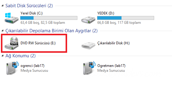 Windows 8 CD-DVD Görmeme Sorunu