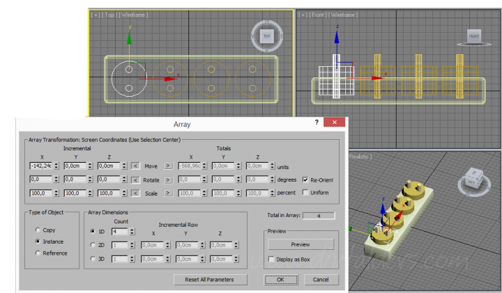 3D Max Boolean Kullanımı