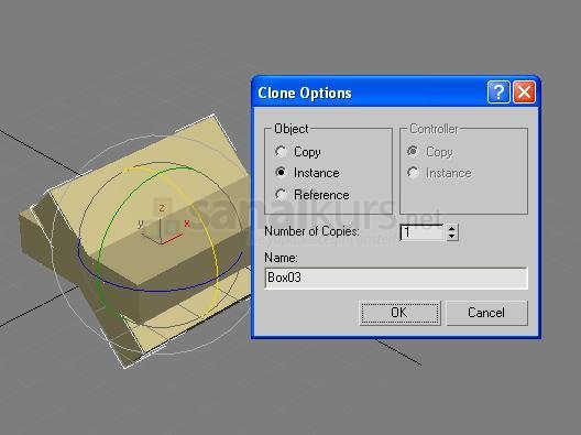 3D Max'te Clone (Kopyalama), Instance ve Referance İşlemleri