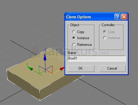 3D Max'te Clone (Kopyalama), Instance ve Referance İşlemleri