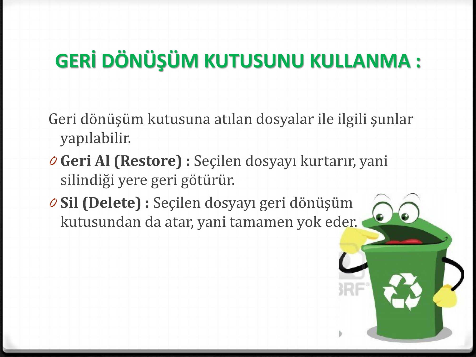 Dosya ve Klasör İşlemleri