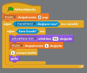 Scratch Çok Kullanılan Kodlar