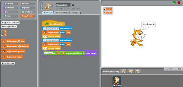 Scratch Çok Kullanılan Kodlar