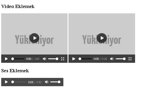 HTML5 Video / Audio Tag Kullanımı