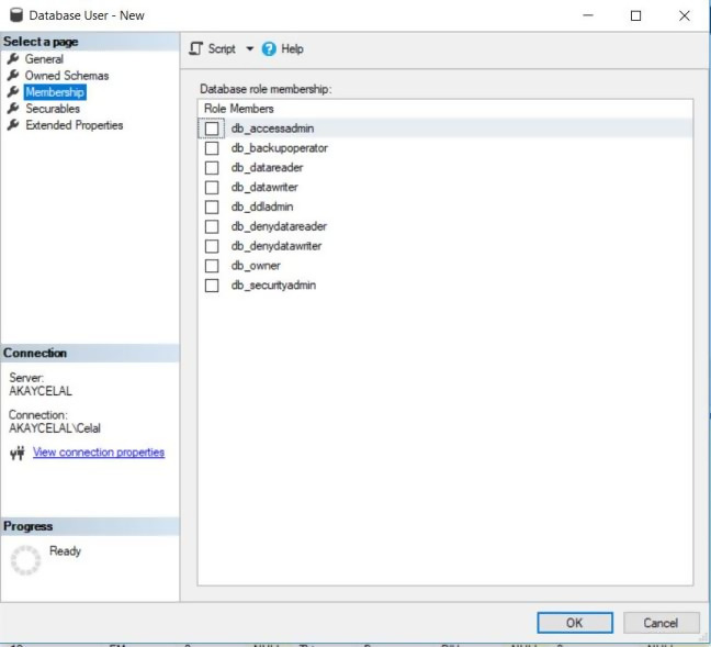 Sql Server Login User Oluşturma Ve Yetkilendirme