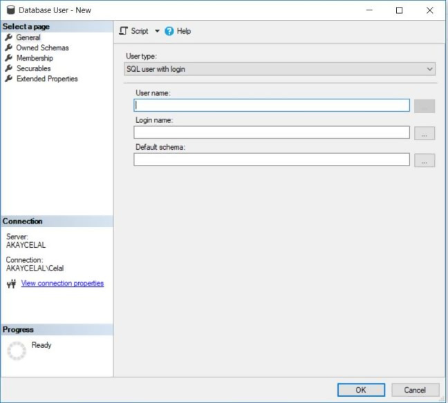 Sql Server Login User Oluşturma Ve Yetkilendirme