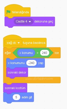 Scratch ile Sahne (Dekor) Geçişi