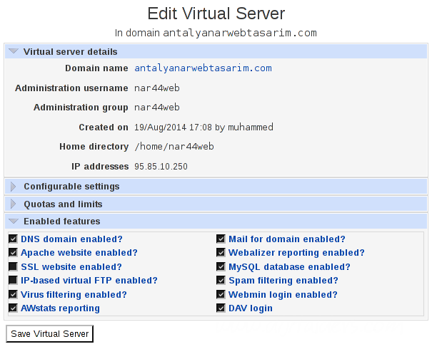 Virtualmin ve SSL