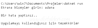 C# İstisna Yönetimi