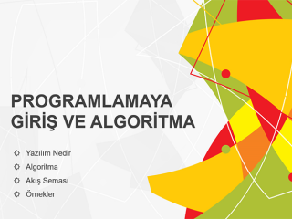 Programlamaya Giriş ve Algoritma