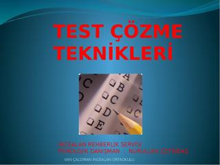 Test Çözme Yöntem ve Teknikleri