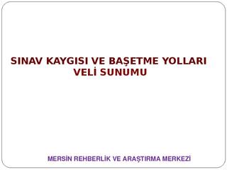 Velilere Sınav Kaygısı Sunu