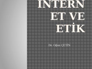 İnternet ve Etik