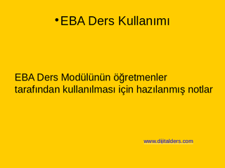 Öğretmenler İçin EBA Ders Eğitimleri 2019