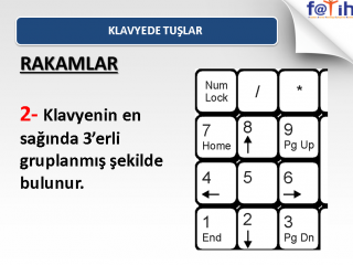 Fatih Projesi Klavyedeki Tuşların Görevlerini